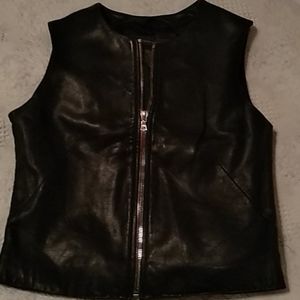 Banana Republic Black Leather Vest